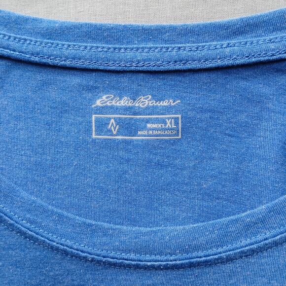 Eddie Bauer Myriad Roll-Sleeve T-shirt XL Lake blue raglan short sleeve tee - Picture 10 of 14
